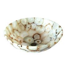 White Agate Gemstone Wash Basin