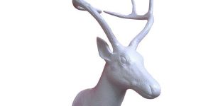 Wall Mount Large White Deer Head