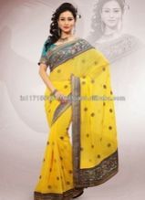 Yellow Designer Bhagalpuri Silk Saree