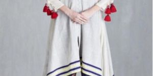 White Cotton Mal Solid Party Tunic