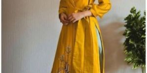 Yellow Silk Solid Party Tunic