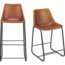 Vintage Bar Stool Metal Frame Leather Bar Stool