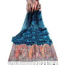Teal Modal Rayon Jacquard Arab Scarf for Women