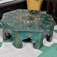 Wooden Ottoman Meenakari Decorative Chowki