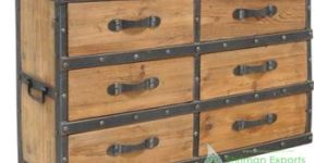 Solid Wood Industrial Chest of Drawers Cabinet Living Room Furnitur