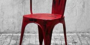 Wooden Seat Dining Outdoor Metal Chair