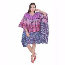 Women Dress Kaftan Boho Hippy Short Mini Beach Cover