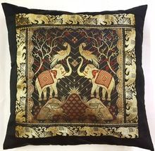 Premium Quality Elephant Zari Cushion Covers 5Pcs Set with High Quality Zipper Home Decor