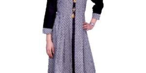 Grey & Black Cotton Kurti