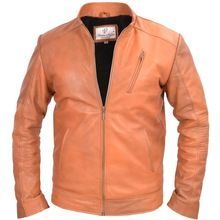 Men Genuine Leather Biker Jacket