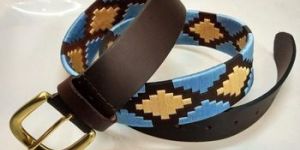 Unisex Western Leather Handmade Thread Polo Belt/Leather Belts Argen