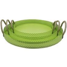 Set of 3 Planter Tray with Rope Handle