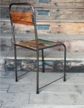 Reclaimed Solid Multicolour Wood Dining Chair