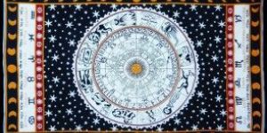 Black and White Zodiac Tapestry Wall Hanging Horoscope Tapestry