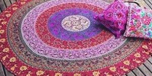 Hippie Beach Throw Towel Cotton Yoga Mat Round Peacock Mandala Tapestries