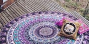 Indian Mandala Tapestries Round Beach Throw Wall Hanging Yoga Mat Boho Tapestry