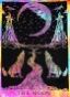 Multi Color Tie Dye Crying Wolf of the Moon Tarot Tapestry Wall Hanging