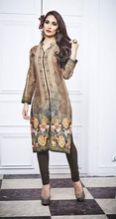 Printed Cotton Satin Kurti with Leggings