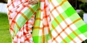 Khadi Check Saree