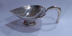 Silver Plated Leaf Diya