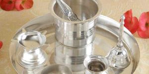 Silver Pooja Thali Set