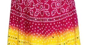 Rajasthani Multicolored Bandhej Hand Work Skirt