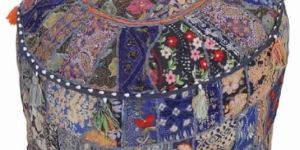 Traditional Embroidered Cotton Ottoman