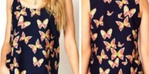 Women Top European Butterfly Print Vest Sleeveless Chiffon Soft Summer Shirt