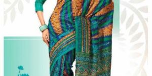 Peacock Blue Color Saree