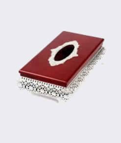 Silver Wooden Tissue Box