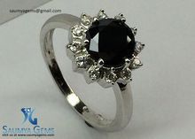 Black Moissanite Gemstone Ring