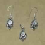 White Zirconia G.S. Earing and Pendant