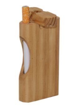 SMOKING WOODEN DUGOUT PIPE