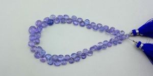 Heart Shape Briolette Natural Tanzanite Loose Gemstone Bead