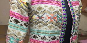 Women Embroidered Jaquard Jacket