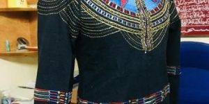 Womens Thread Cotton Moti Jacket