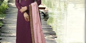 Purple and Pink Designer Straight Salwar Suit