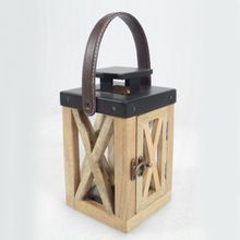Wooden Metal Candle Lantern