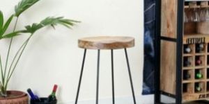 Wooden And Metal Stool