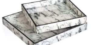 MDF Wooden Printed Tray Set OF 3