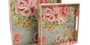 Wooden Printed Epoxy Try Set of 2 Pcs