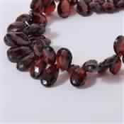 Natural Mozambique Garnet Faceted Pear Shape Strand