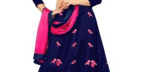 Parrot Navy Lehenga