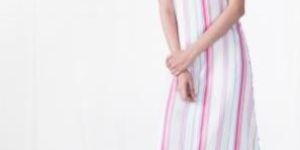 Striped Side Button Dress