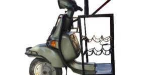 Reclaimed Wood Scooter Bar Table