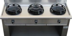 Stainless Steel Three Burner Cooking Range