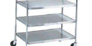 Stainless Steel Three Shelf Trolley