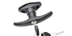 T Type Outside Handle W/h Keys Black