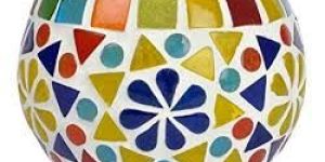 Mosaic Glass Round Candle Holders