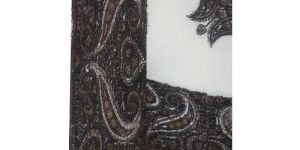 White & Brown Woolen Kashmiri Shawl